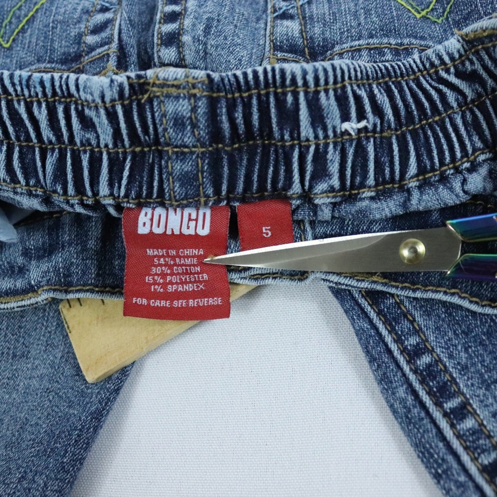 Y2K Bongo Blue Jeans Embroidered Green Butterflies Girls size 5 - Picture 6 of 7